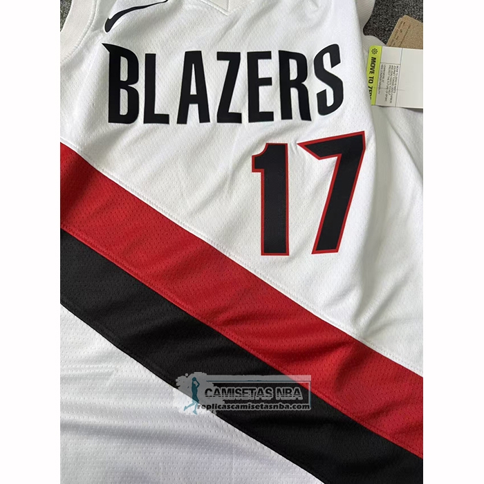 Camiseta Portland Trail Blazers Shaedon Sharpe NO 17 Association 2025-26 Blanco